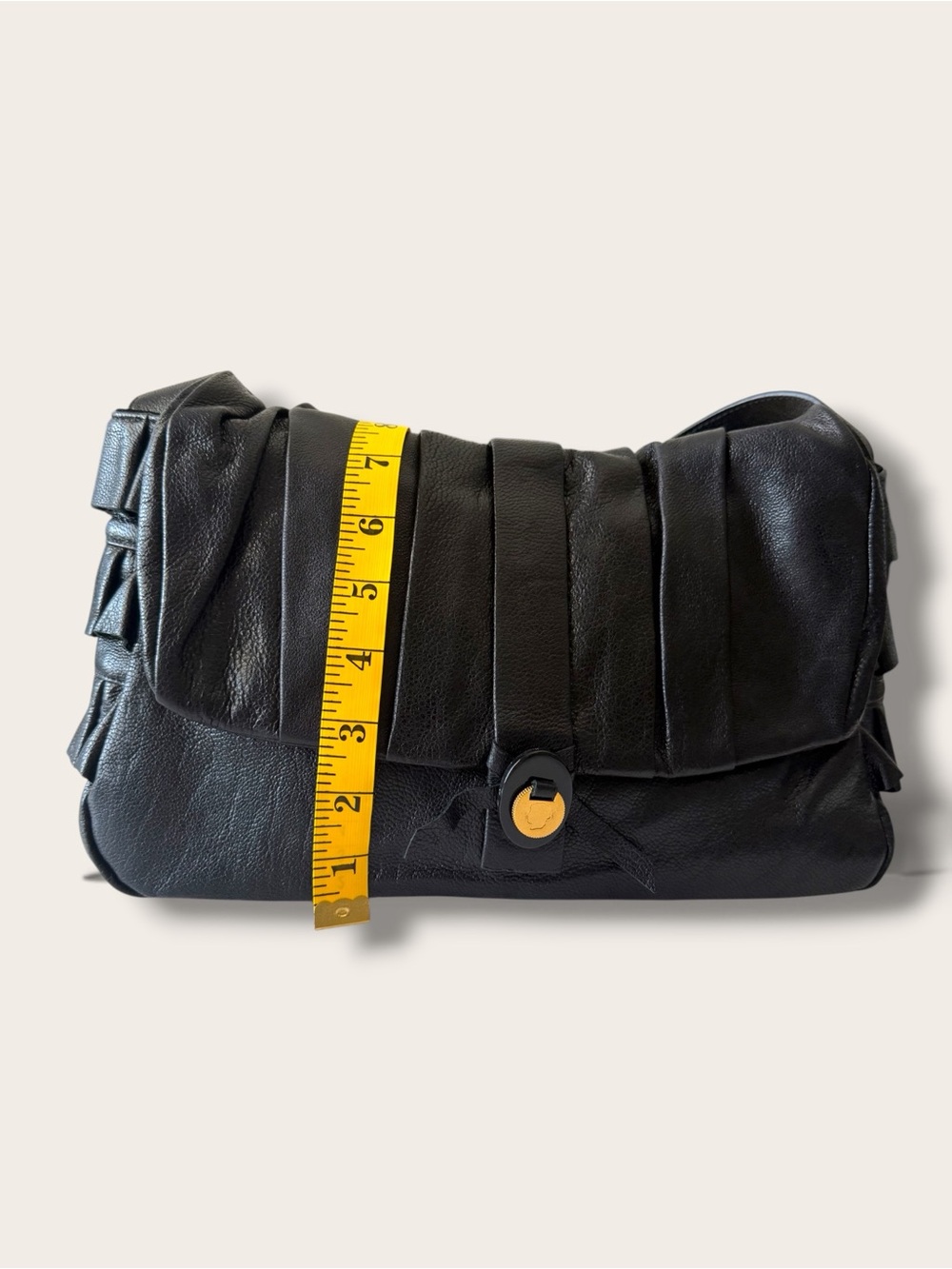 Mayle Black Pleated Leather Shoulder Bag - Picture 8 of 15